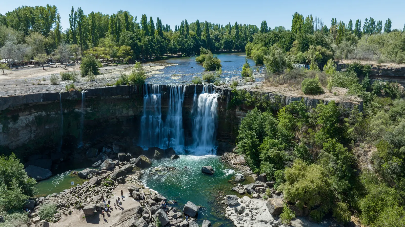 Vista aérea del Salto del Laja, región del Biobío